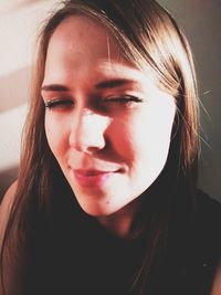 Close-up portrait of a beautiful young woman