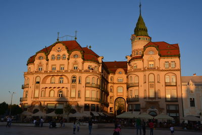 Group of people in front of building