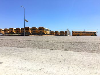 Empty built structure against clear blue sky