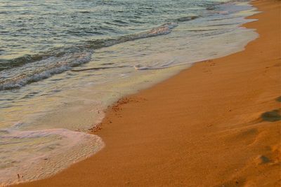 High angle view of beach against sea