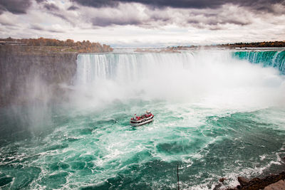 Scenic view of waterfall