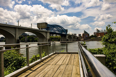 View of market street bridge over tennessee river in chattanooga