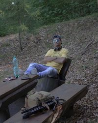 Man sitting on bench