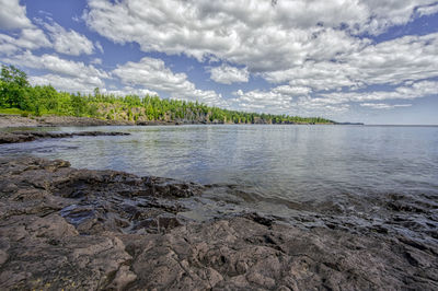 Scenic view of river against sky