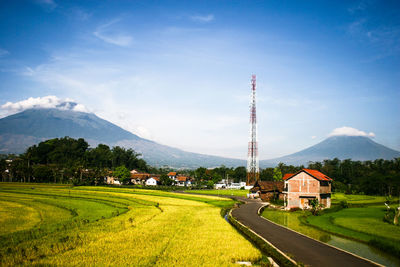 Panoramic view of sumbing and sindoro mountains