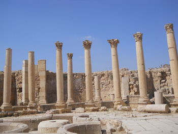 Old ruins of temple against clear sky