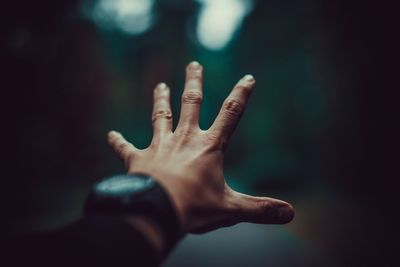 Close-up of woman hand