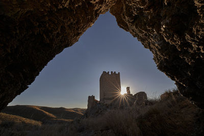 Low angle view of ancient buildings against sky