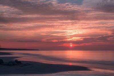 Scenic view of sea at sunset