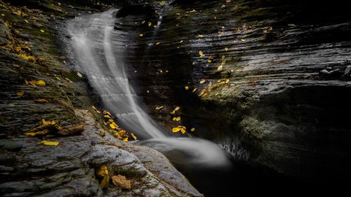 Scenic view of waterfall