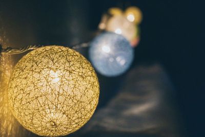 Close-up of illuminated christmas lights