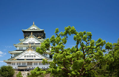 Osaka castle in osaka in summer. japan.