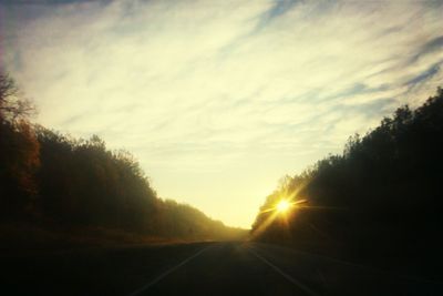 Country road at sunset