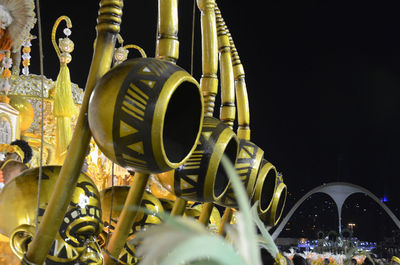 Close-up of illuminated street light