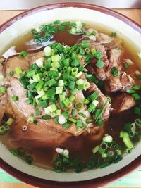 Close-up of soup in bowl