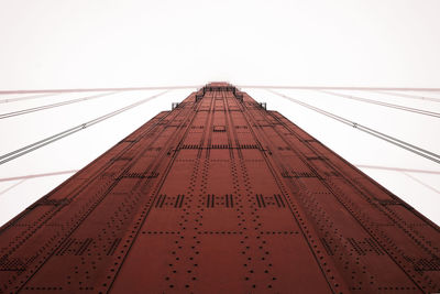 Low angle view of golden gate bridge against clear sky