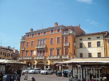 Cars parked in front of building