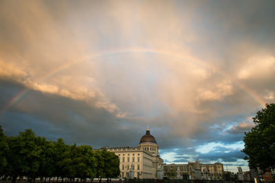 Berlin city palace with rainbow