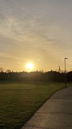 Scenic view of landscape against sky during sunset