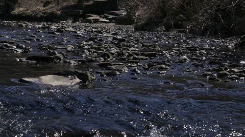 River flowing through rocks