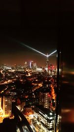Illuminated cityscape at night