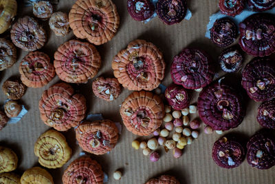 Directly above shot of fruits in market