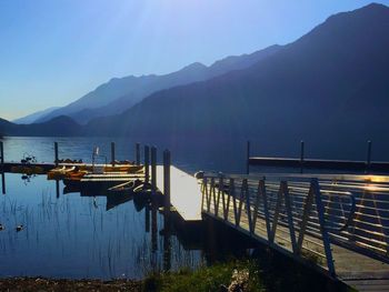 Scenic view of lake and mountains