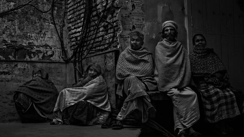 People sitting in temple