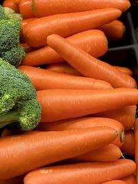 Carrots and broccoli closeup