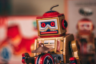 Close-up of toys toy on table