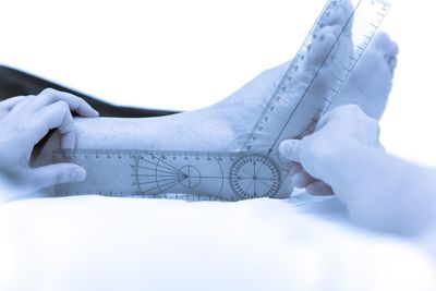 Close-up of hands working