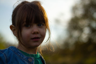 Close-up portrait of cute girl