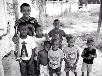 Portrait of happy friends