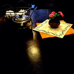 Close-up of food on table