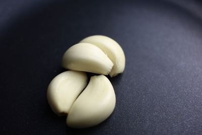 High angle view of eggs in container on table