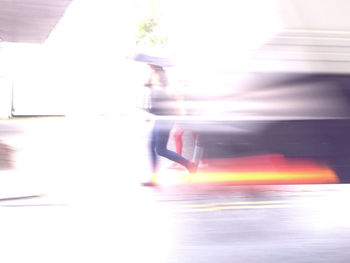 Blurred motion of man