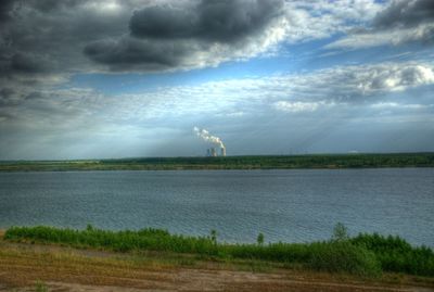 Scenic view of land against sky