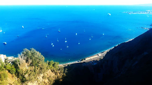 High angle view of sea