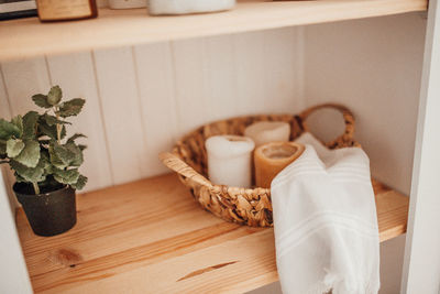 Close-up of potted plant on table at home