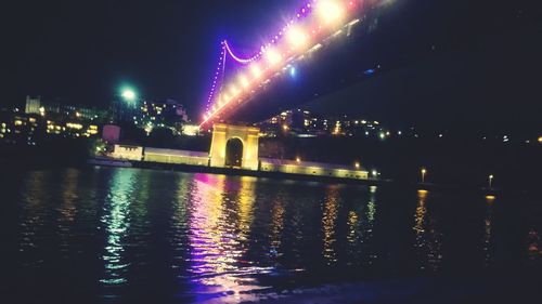 Illuminated city at night