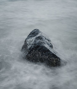 High angle view of sea waves