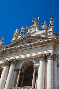 Ornate facade of the archbasilica of saint john lateran in rome