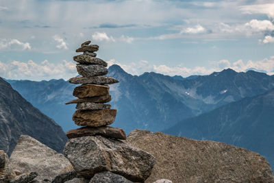 Stone pile in the alps