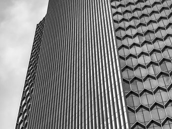 Low angle view of modern building against sky