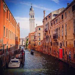 View of canal along buildings