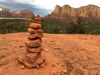 Stack of rocks on land