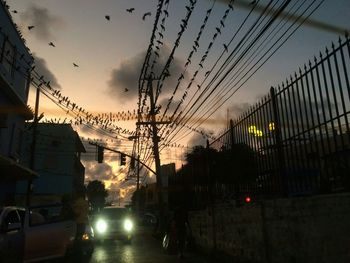 View of city at sunset