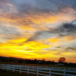 Scenic view of dramatic sky during sunset