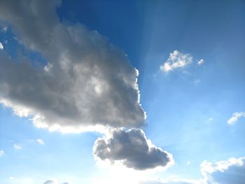 Low angle view of clouds in blue sky