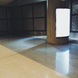 High angle view of tiled floor